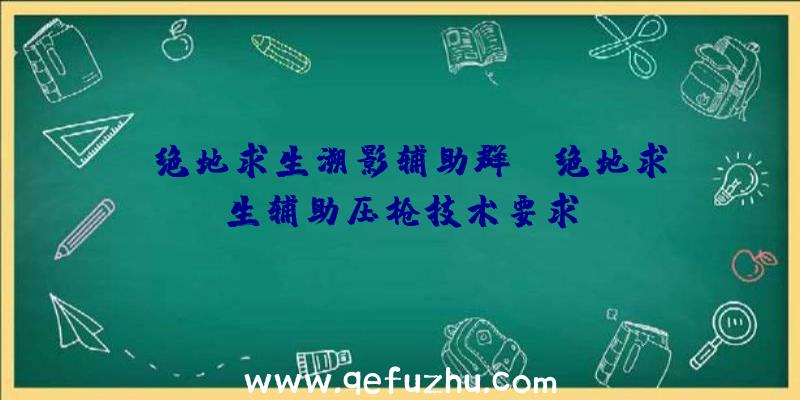 「绝地求生溯影辅助群」|绝地求生辅助压枪技术要求